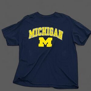 Michigan Wolverines Crewneck T-Shirt in Navy